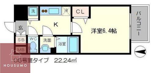 メインステージ新大阪(1K/10階)の間取り写真