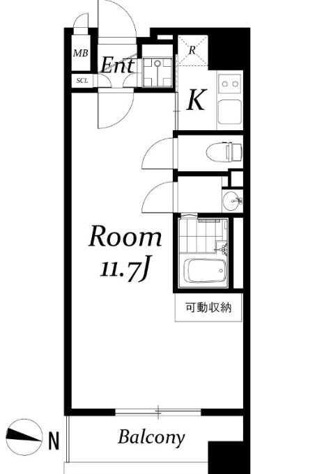 アクアタウンイーストI(1K/2階)の間取り写真