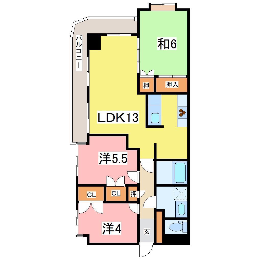 URBAN CONCIERIA城東(3LDK/3階)の間取り写真