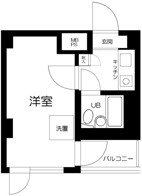 クリオ石川台壱番館(1K/4階)の間取り写真