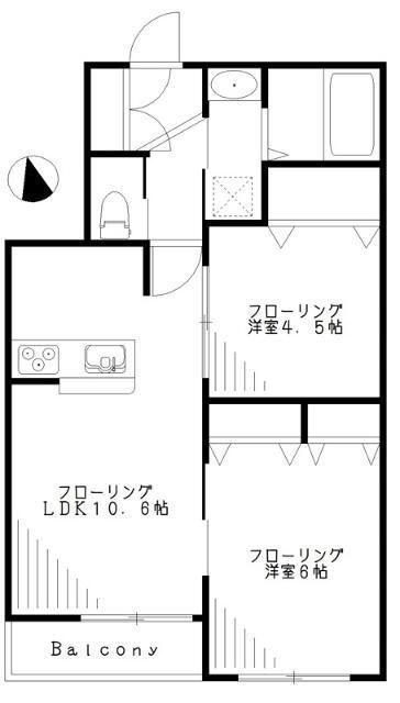 グレース上荻(2LDK/2階)の間取り写真
