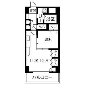 プレステージ新栄(1LDK/11階)の間取り写真