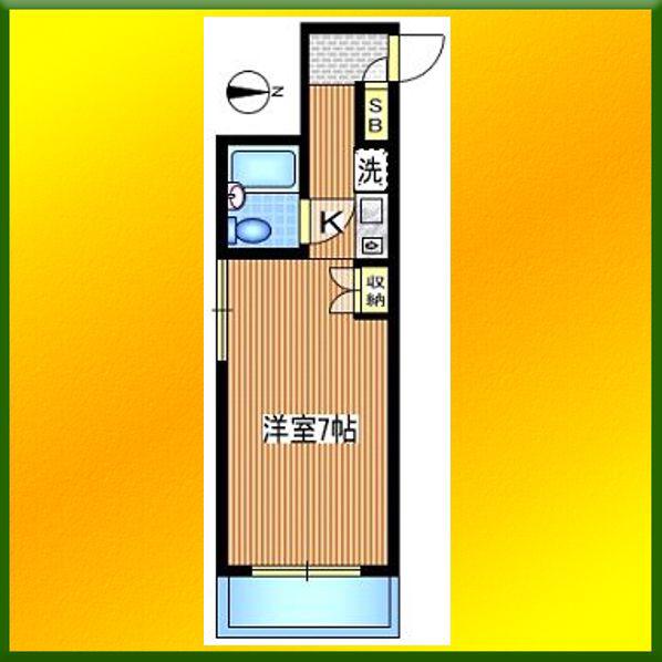 オラシオン花小金井(1K/4階)の間取り写真