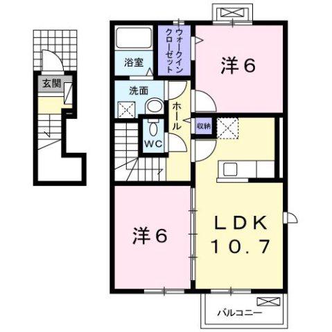 リコルディーオ(2LDK/2階)の間取り写真