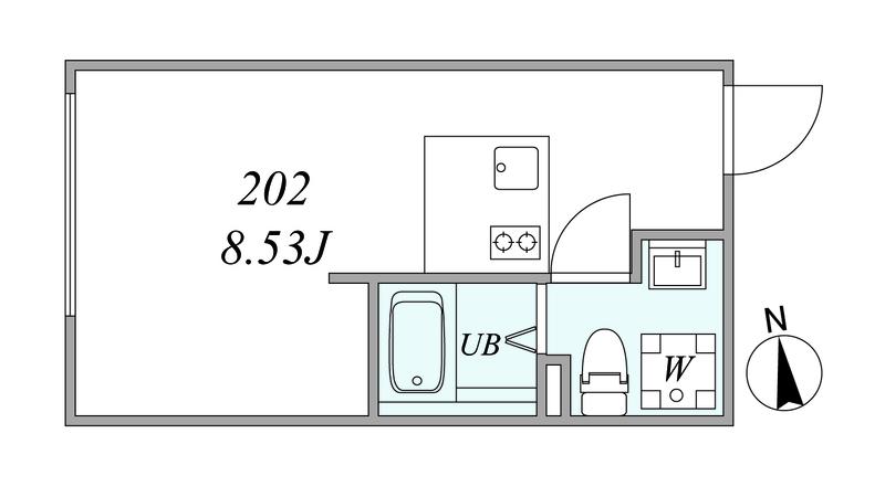 TRIAS010(1DK/2階)の間取り写真