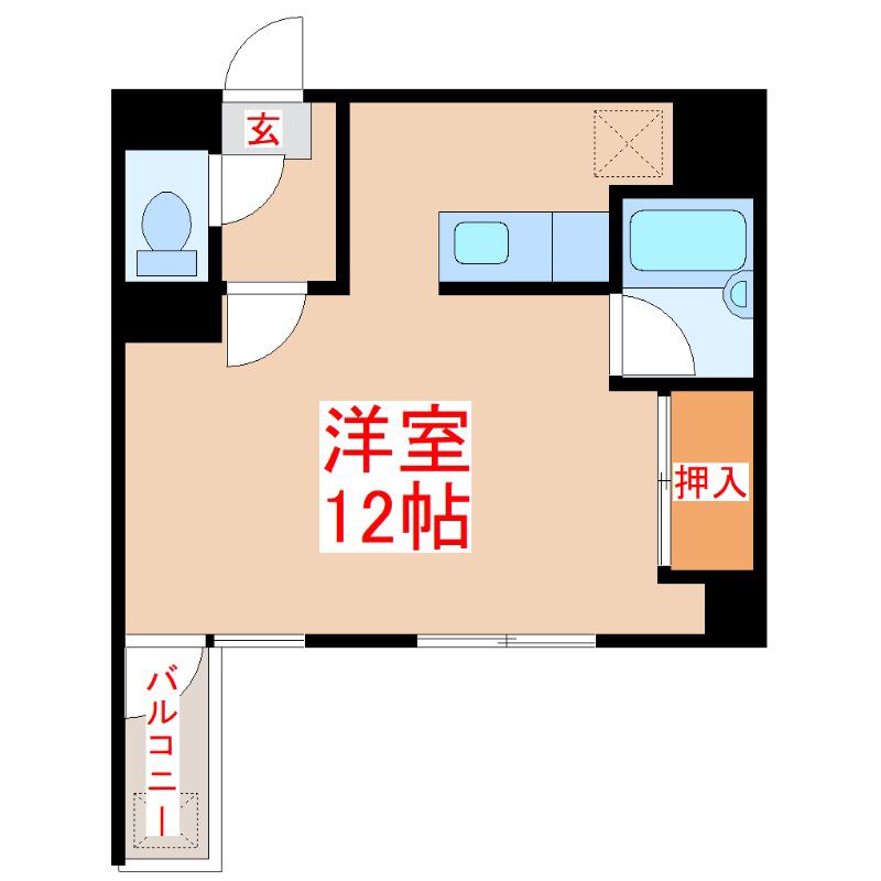エース平之町(ワンルーム/2階)の間取り写真