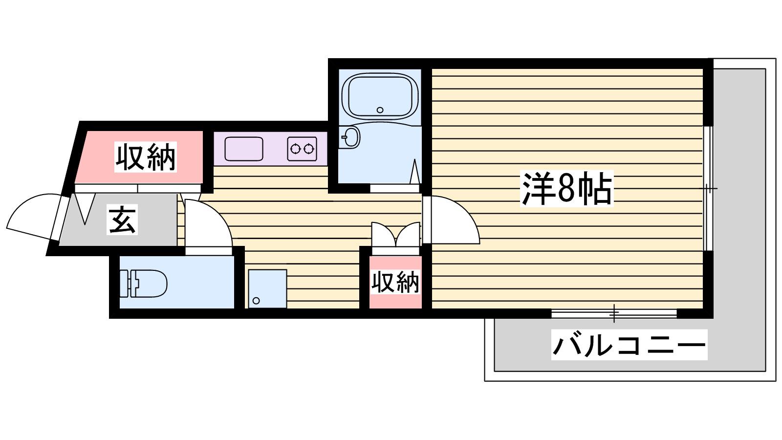 ルークレジデンス姫路III(1K/4階)の間取り写真