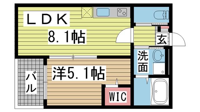 シーポート(1LDK/1階)の間取り写真