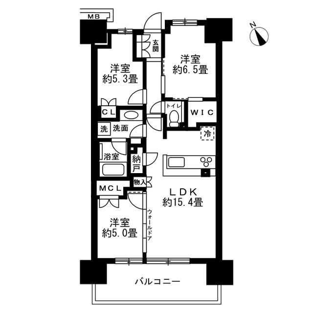 パークホームズLALA南船橋ステーションプレミア(3LDK/9階)の間取り写真