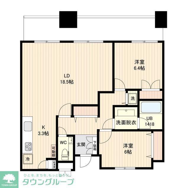 リバーサイド隅田セントラルタワーパレス(2LDK/28階)の間取り写真