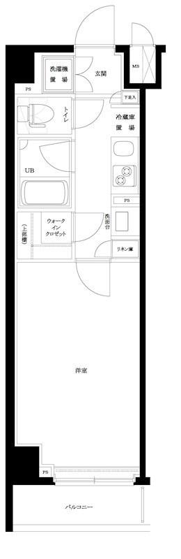 ルーブル錦糸町参番館(1K/1階)の間取り写真
