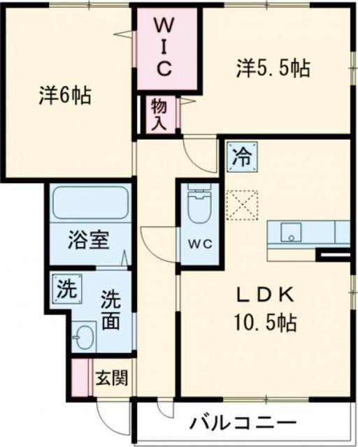 ヴィラファミール(2LDK/1階)の間取り写真