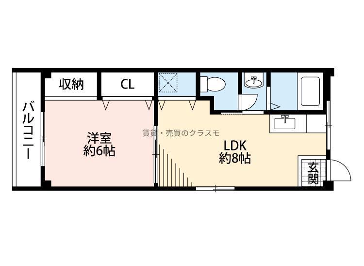 千島マンション(1LDK/4階)の間取り写真