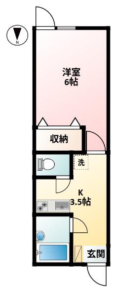 ウィング三軒茶屋(1K/1階)の間取り写真