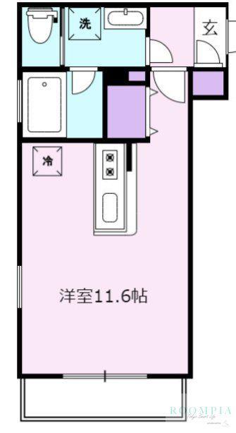ルナアズール(1K/4階)の間取り写真
