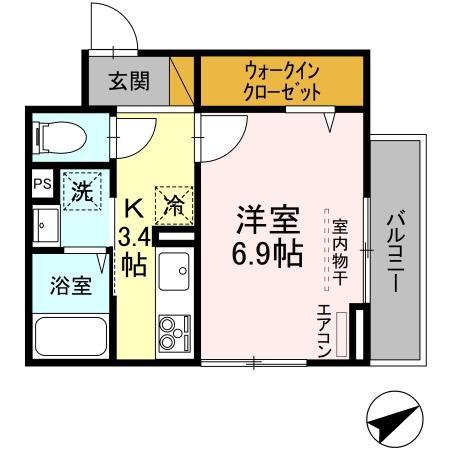 ソアリズ(1K/1階)の間取り写真