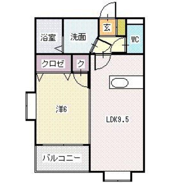 ヴァンヴェール(1LDK/1階)の間取り写真