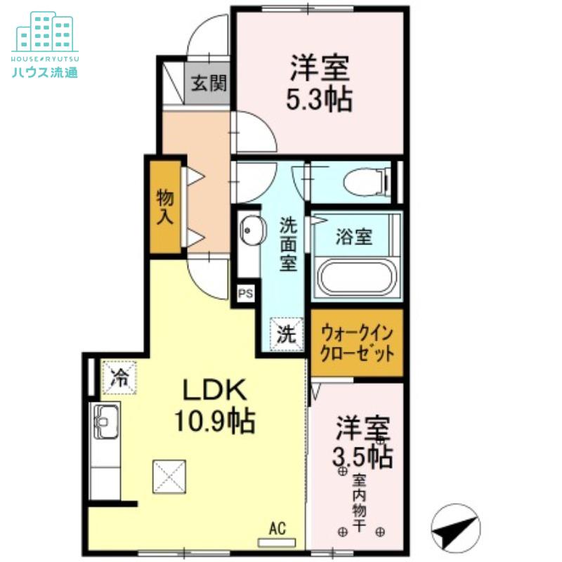 ラ ルーチェ(2LDK/1階)の間取り写真