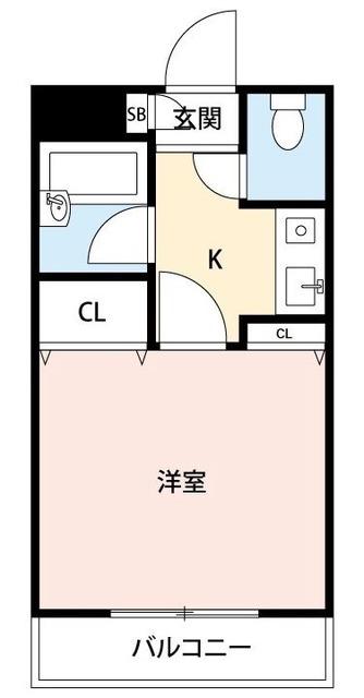 ベルファース朝霞台(1K/2階)の間取り写真