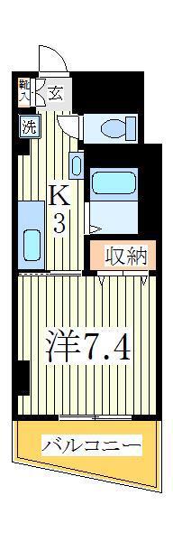 オークヒルズ(1K/3階)の間取り写真