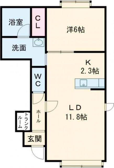 ニューエスパニア5A(1LDK/1階)の間取り写真