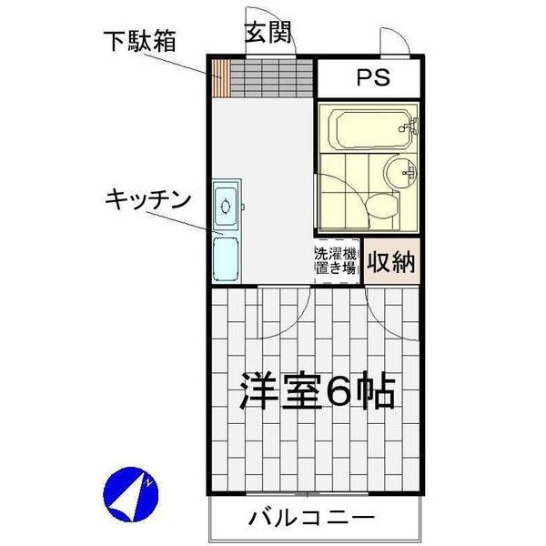 エアーシップ1(1K/3階)の間取り写真