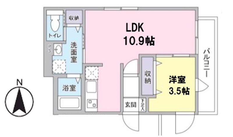 LA MER(1LDK/3階)の間取り写真