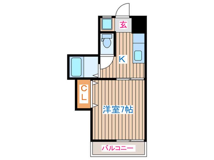 岩間ビル(1K/4階)の間取り写真