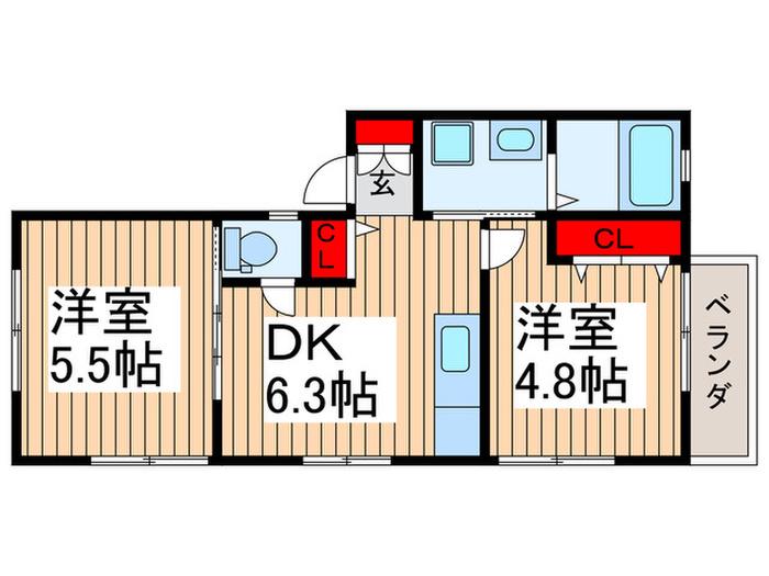 アミル ゴル(2DK/2階)の間取り写真