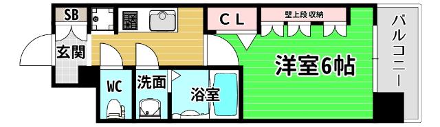 プレリス阿波座BLOOM(1K/7階)の間取り写真