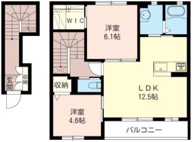 ＪＲ高崎線 宮原駅 徒歩13分 2階建 築15年(2LDK/2階)の間取り写真