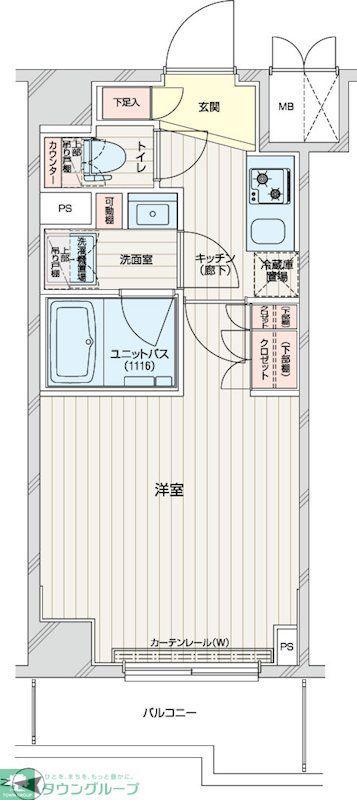 ルーブル本羽田(1K/5階)の間取り写真