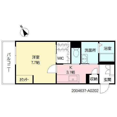 GRAND SUNNY(1K/2階)の間取り写真