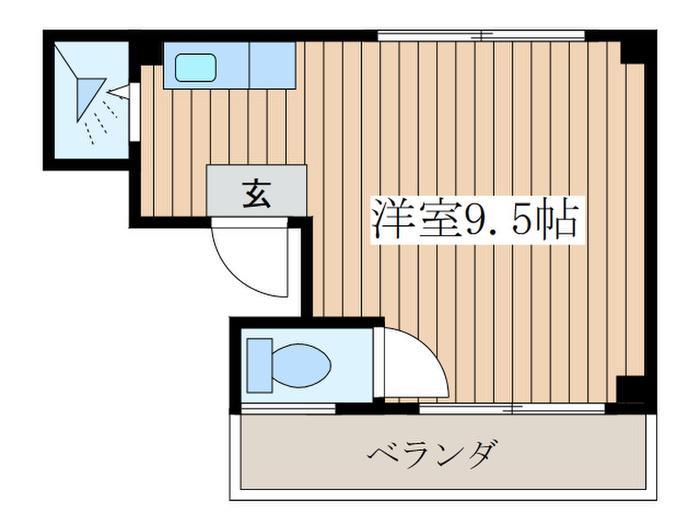 結城ビル(ワンルーム/5階)の間取り写真