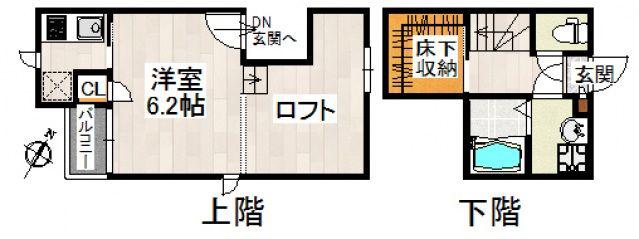CB宮原エヴァン(1K/1階)の間取り写真