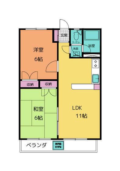 向坂マンションA(2LDK/1階)の間取り写真