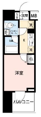 クレイシア川口(1K/2階)の間取り写真