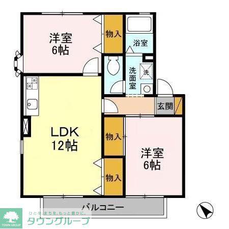 パレドソレイユ パレドエトワール(2LDK/2階)の間取り写真