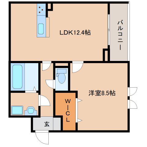 シャルマールスイート(1LDK/1階)の間取り写真