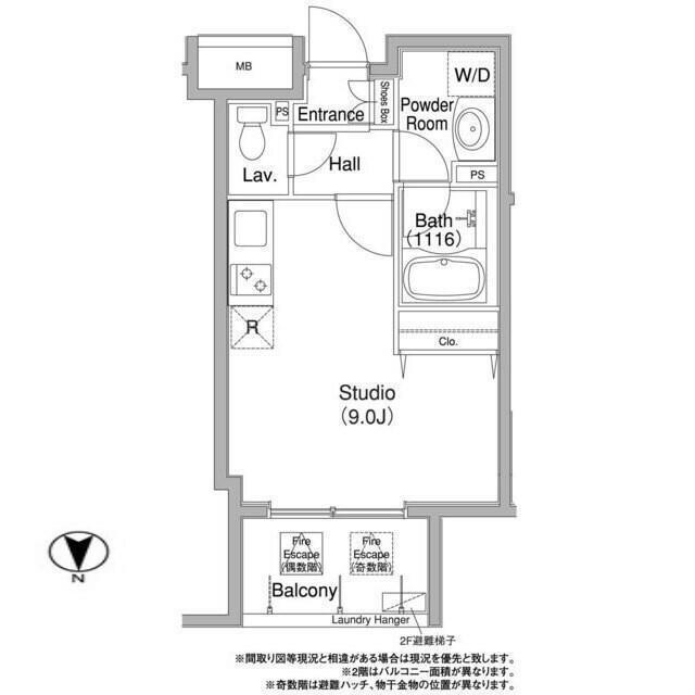 コンフォリア銀座イースト(ワンルーム/5階)の間取り写真