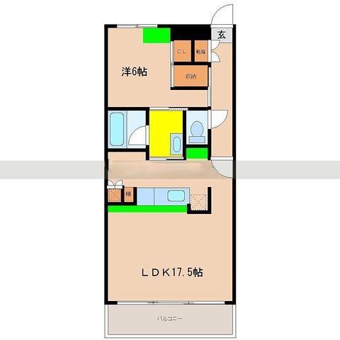 アルテマイスター(1LDK/2階)の間取り写真