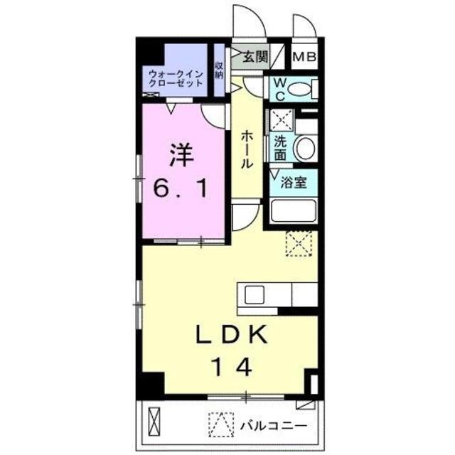 天神台ヒルズ(1LDK/3階)の間取り写真