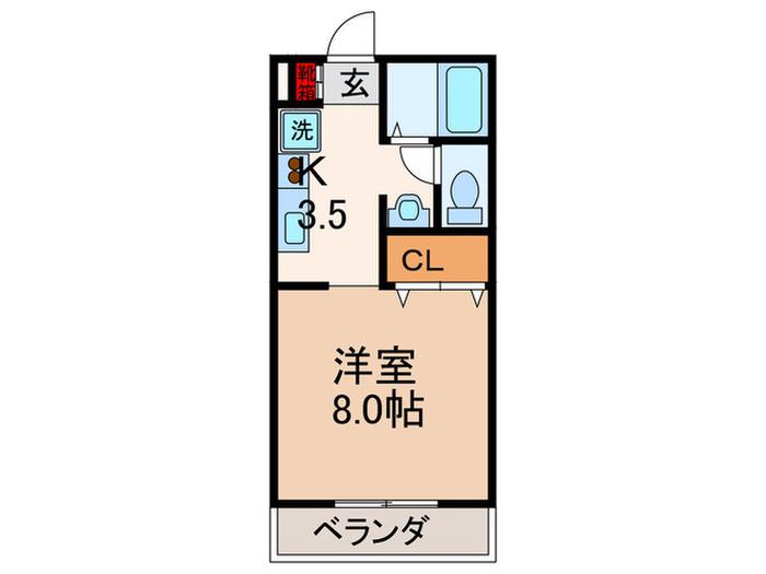 マシャンブル(1K/1階)の間取り写真