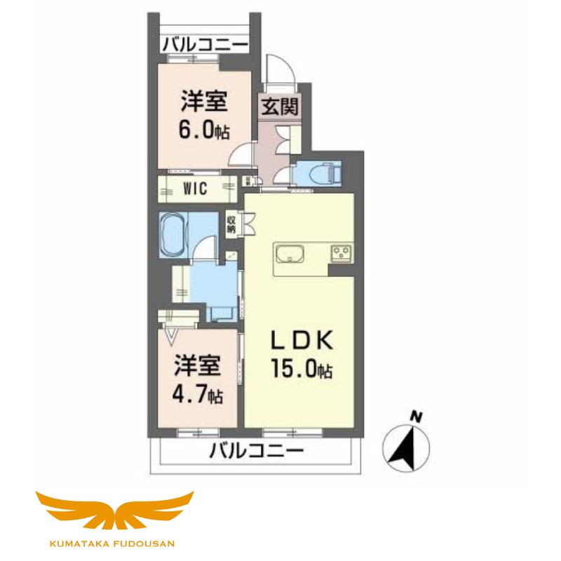 ソフィア健軍(2LDK/2階)の間取り写真