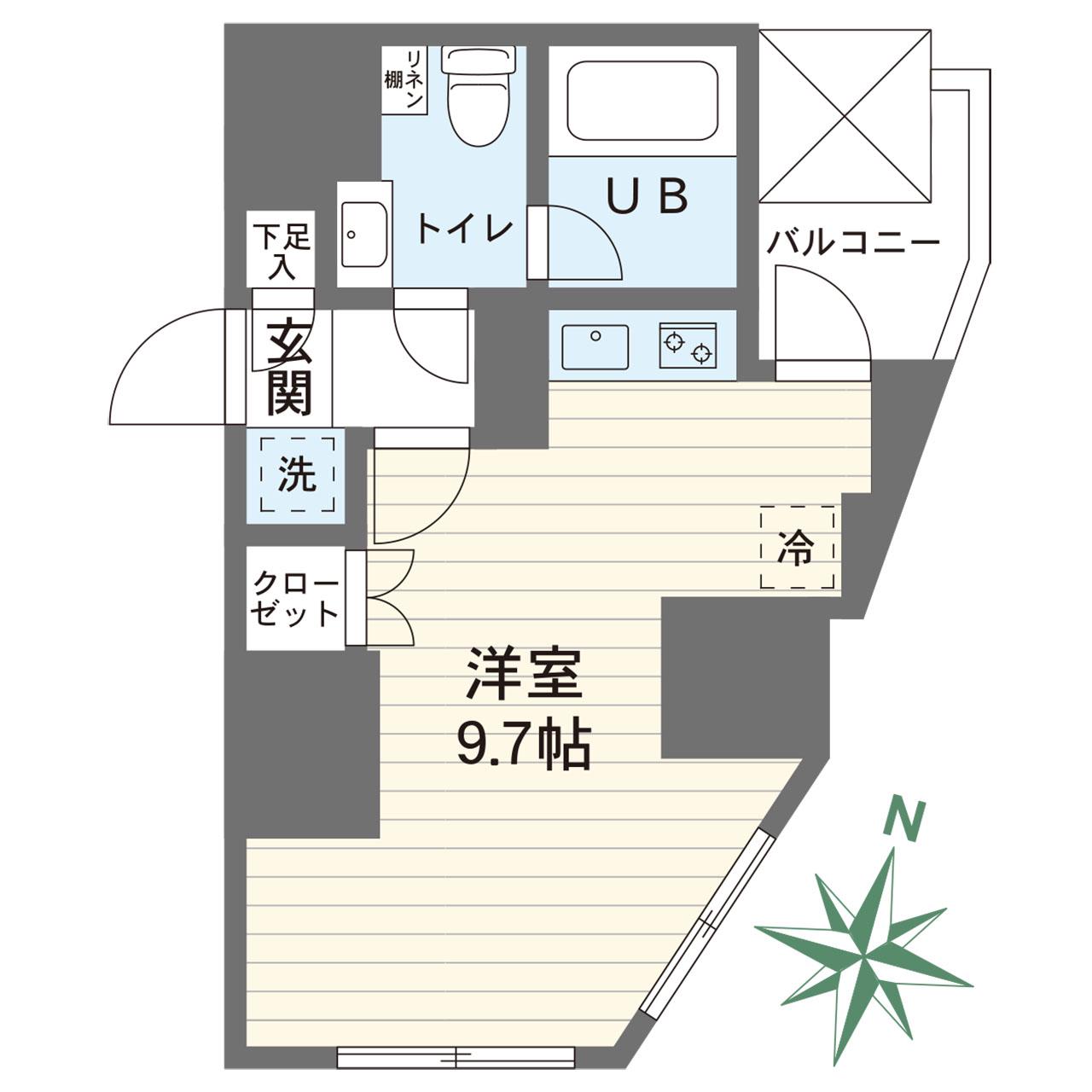 プライムネクサス大鳥居 BELL COURT(ワンルーム/6階)の間取り写真