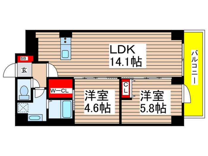 KDXレジデンス上板橋(2LDK/4階)の間取り写真