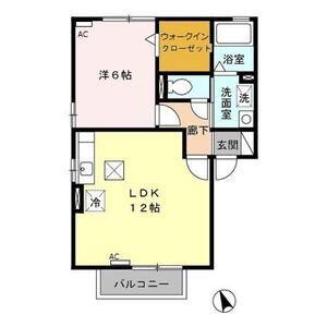 セジュール二川(1LDK/1階)の間取り写真
