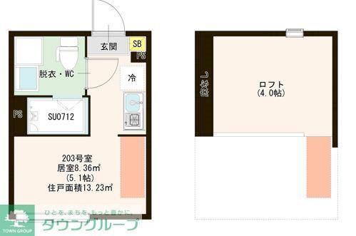ハーモニーテラス西小岩VII(ワンルーム/2階)の間取り写真