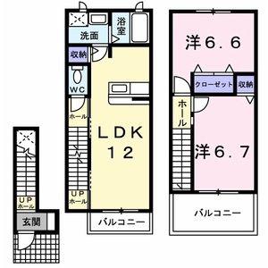 メゾン・みのうら(2LDK/2階)の間取り写真