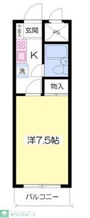 シティコスモ15(1K/7階)の間取り写真
